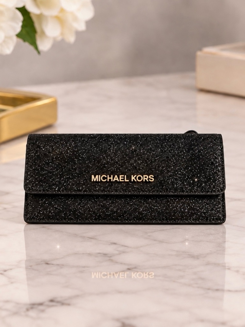 Michael Kors Glitter Wallet Snap Closure HOLIDAY PERFECT